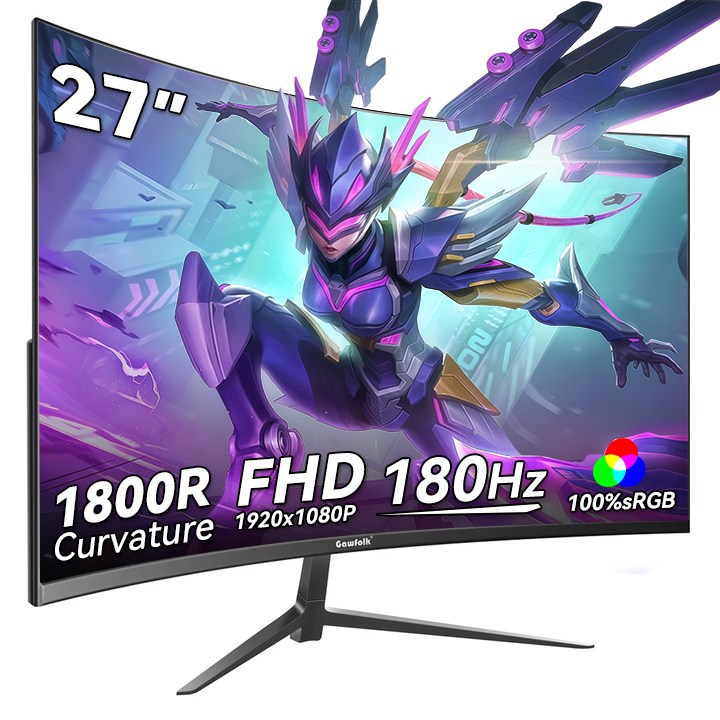 Gawfolk 중고모니터 27인치 FHD 180Hz 1K / 34인치 4K 165Hz 커브드 특가 할인 가성비 끝판왕, 70cm, 27인치 1k
