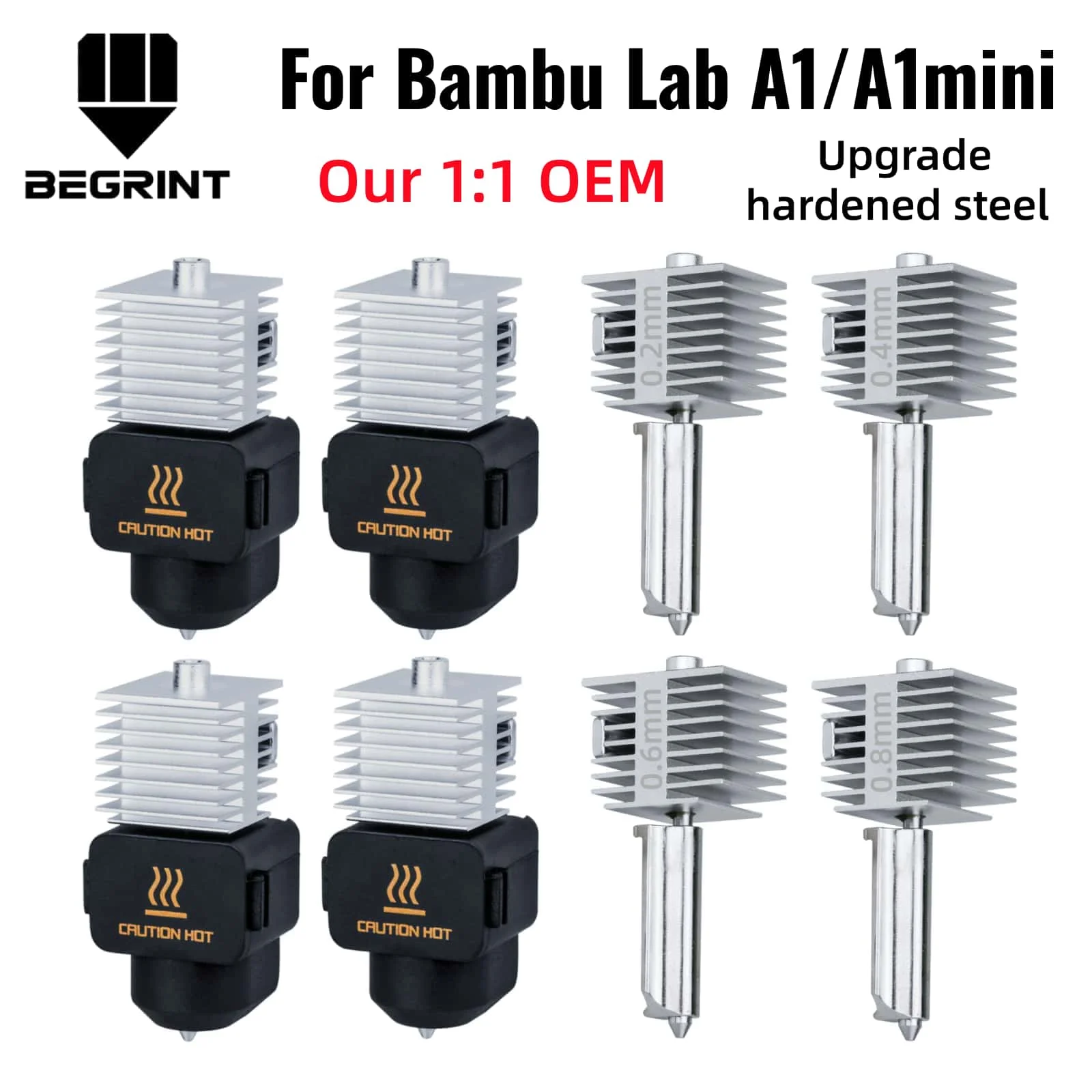 Bambu Lab A1/A1MINI용 노즐 강화강철 일체형 A1 핫엔드 키트 고정밀 A1 노즐 정품과 동일한 고품질