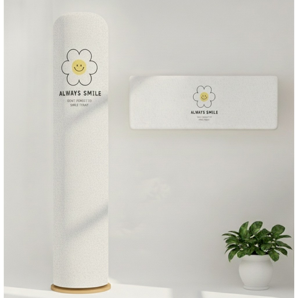 쇼핑원더 벽걸이 스탠드 에어컨 스판 커버 투인원 세트, 03 투인원세트 2in1 스마일