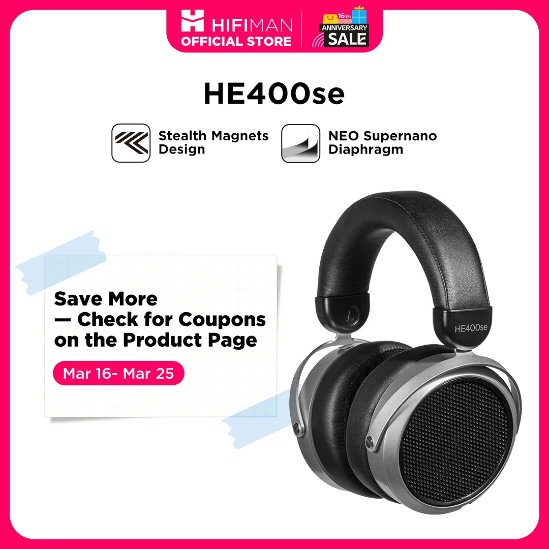 HiFiMan HE400se 스텔스 자석 평면 자기 헤드폰