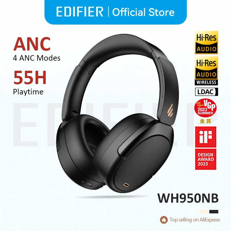 Edifier WH950NB 액티브 노이즈 캔슬링 무선 헤드폰