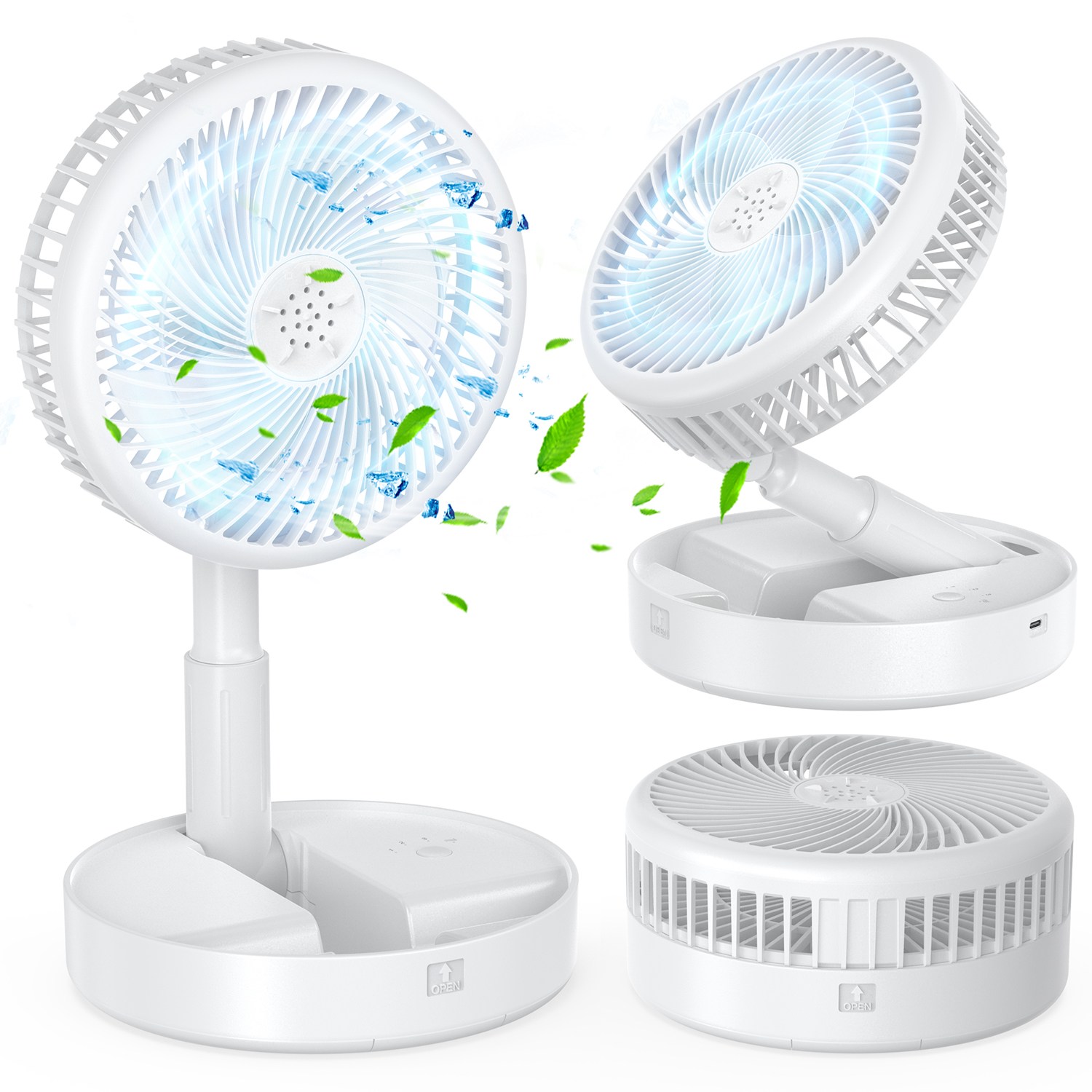 UOOFON 무선 탁상용 선풍기 휴대용 접이식 캠핑 BLDC 무소음