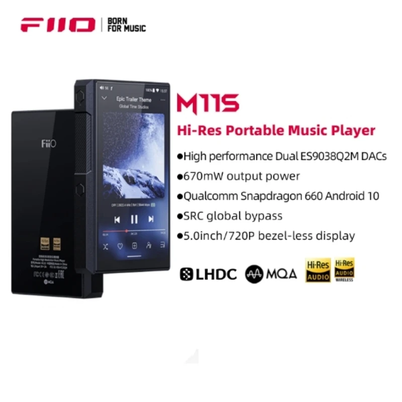 FiiO M11S 음악 플레이어 스냅드래곤 660 ES9038Q2M