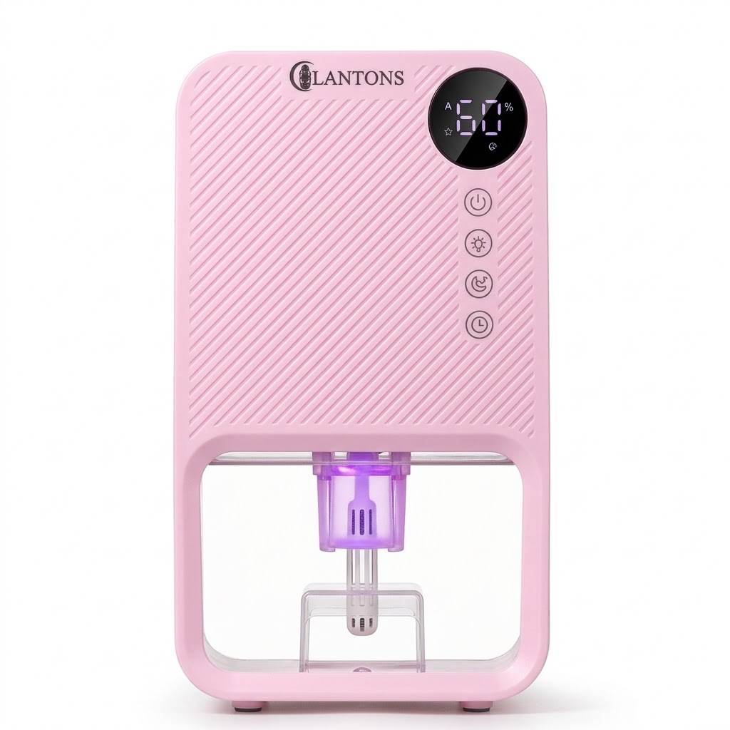 LANTONS 원룸 미니 제습기 1위 소형 화장실 드레스룸 저소음 사계절겸용, 핑크