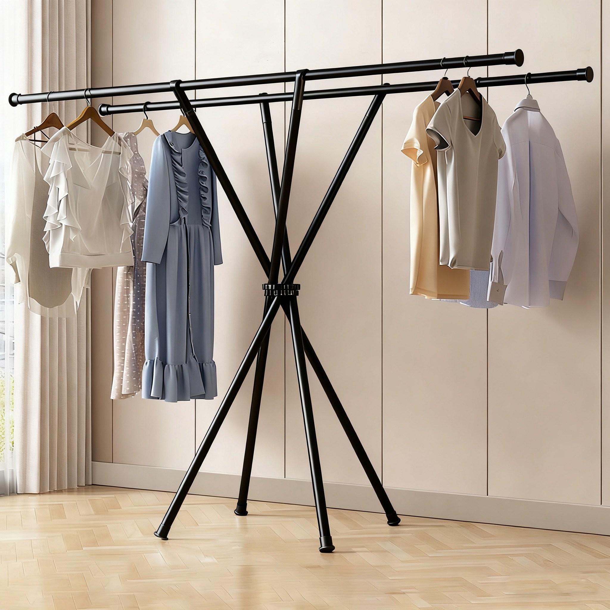 예니브 접이식 대형 빨래건조대 튼튼한 베란다 옥상 숙소 이불건조대