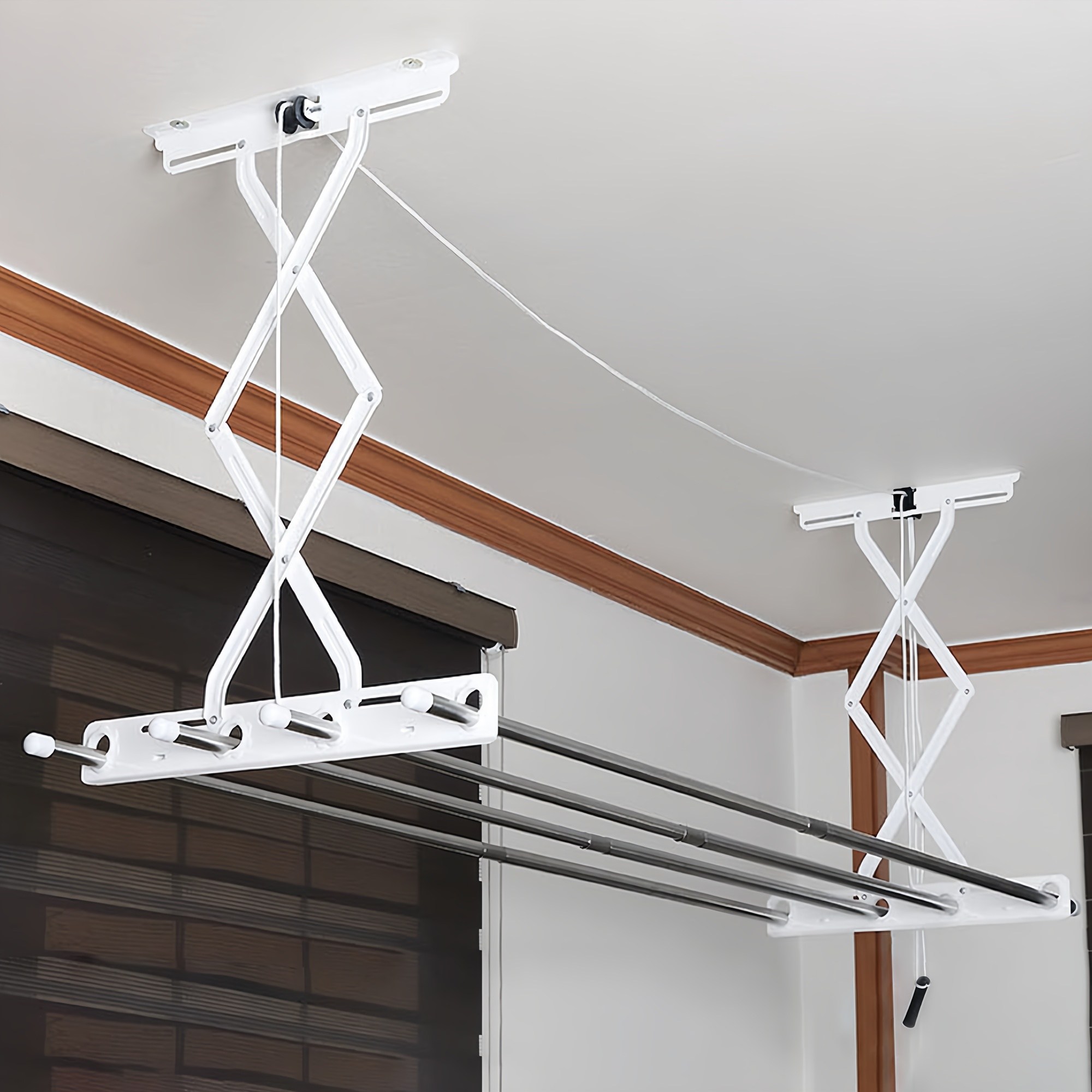 주식회사아텍스 국내생산 봉 스테인레스 2단 천장 빨래건조대