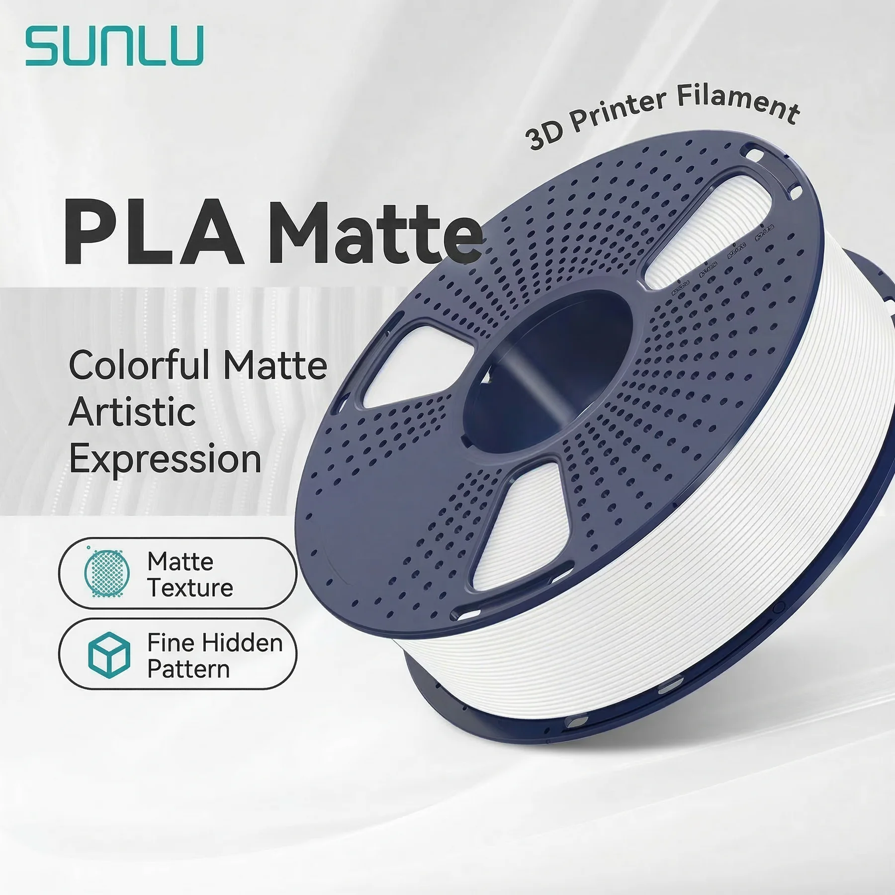 SUNLU PLA 무광택 3D 프린터 필라멘트 1.75mm 1KG 스풀 반투명 질감 깔끔하게 감긴 멀티컬러 FDM 3D 프린터용 빠른 배송