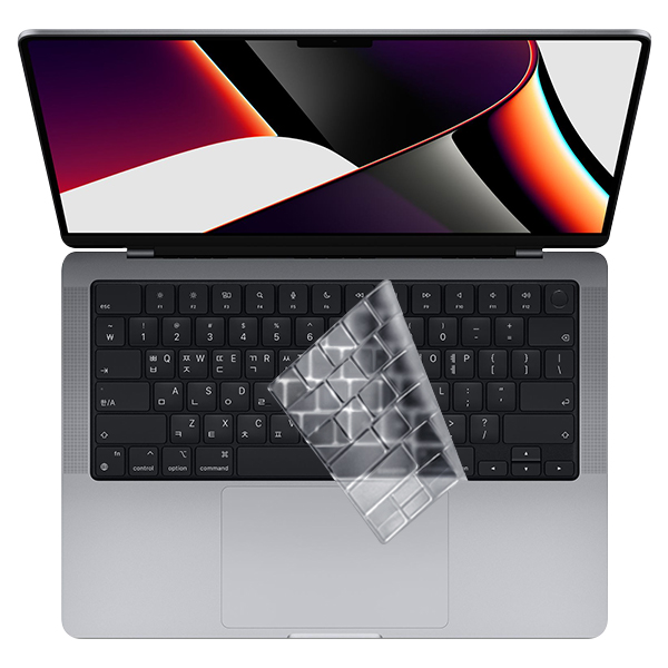 지모 맥북 프로 에어 네오 TPU 투명 키스킨, 그레이 - 맥북프로14(M1/M2/M3/M4/M5), 1개