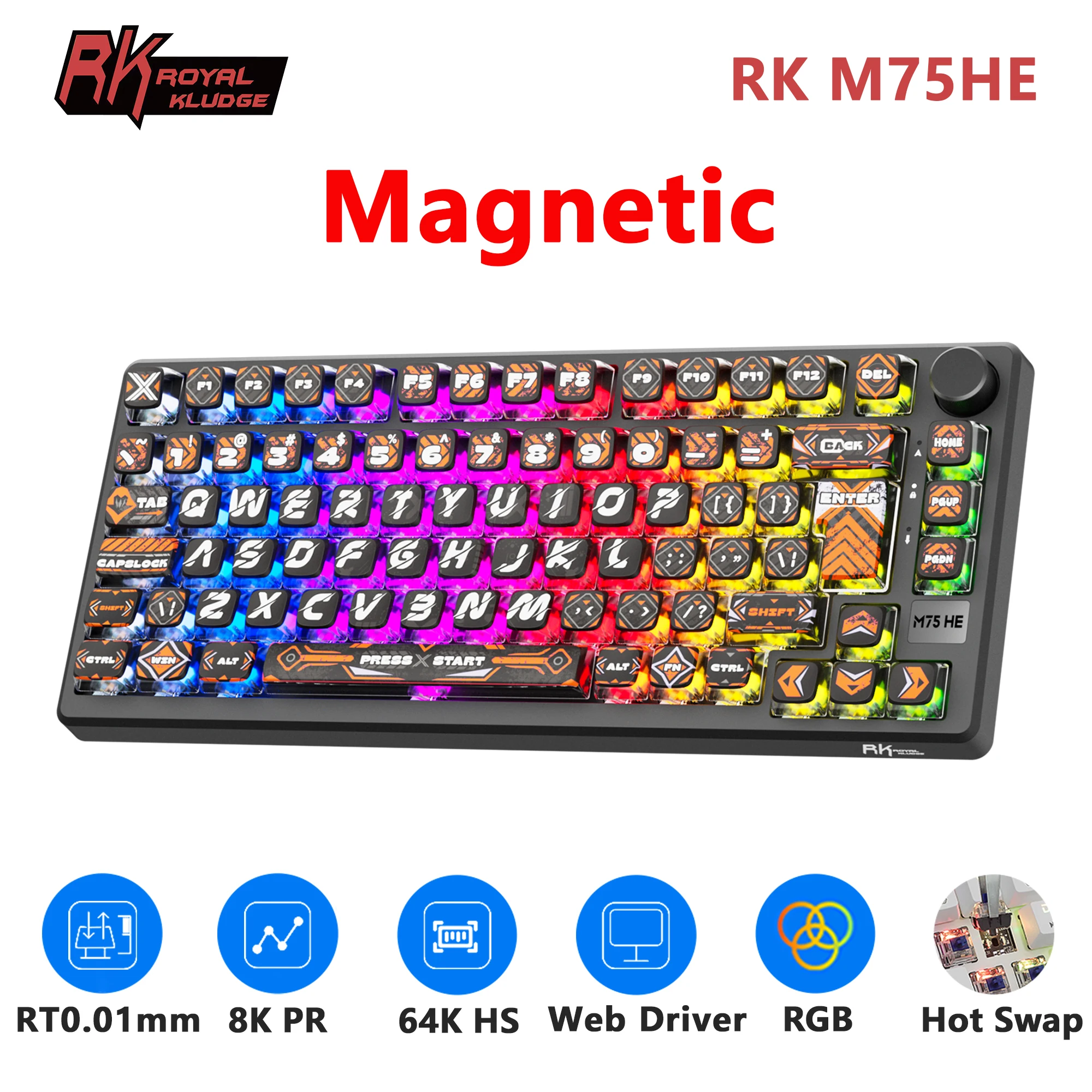 RK Royal Kludge M75 HE 마그네틱 스위치 기계식 키보드 래피드 트리거