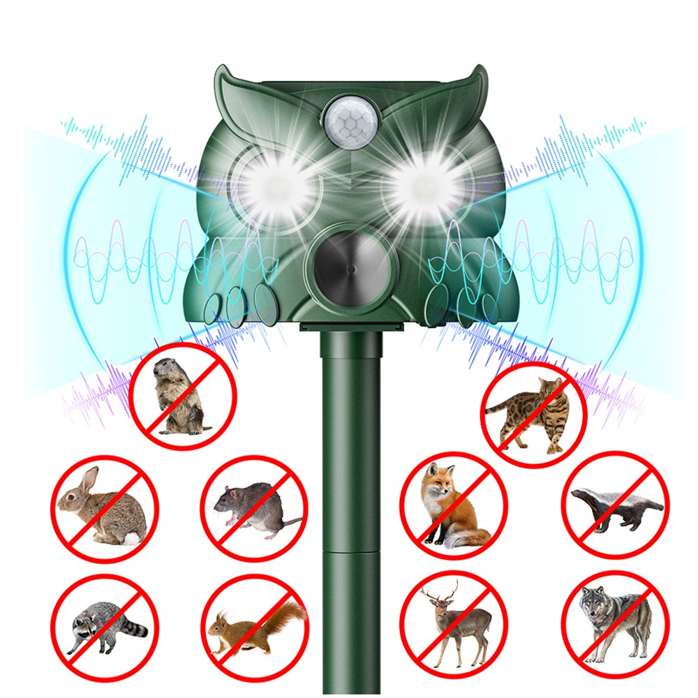KC인증 LED경보음 강력 초음파 태양열 충전 USB 충전 적외선 방수 20여종 동물해충 두더지 모기쥐좀먹은야생사슴퇴치기