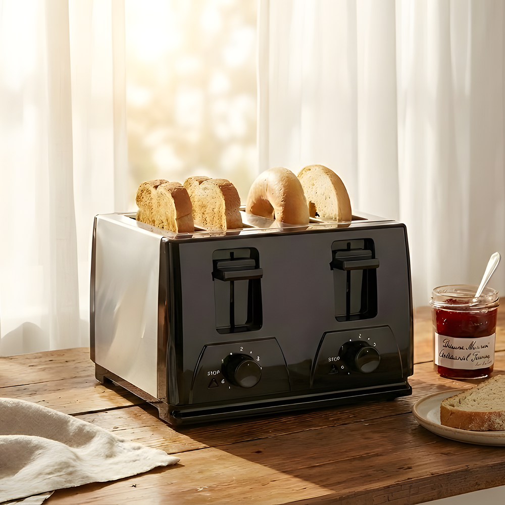 듀얼조절 로븐 4구 토스터기 6단계 굽기조절, RV-T401W