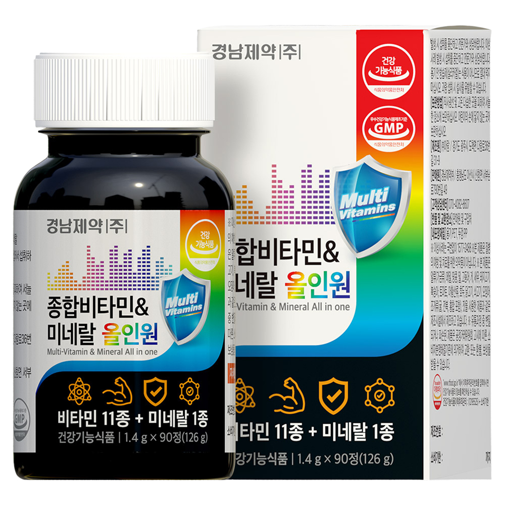 경남제약 멀티 종합비타민 미네랄 올인원 126g, 90정, 1개