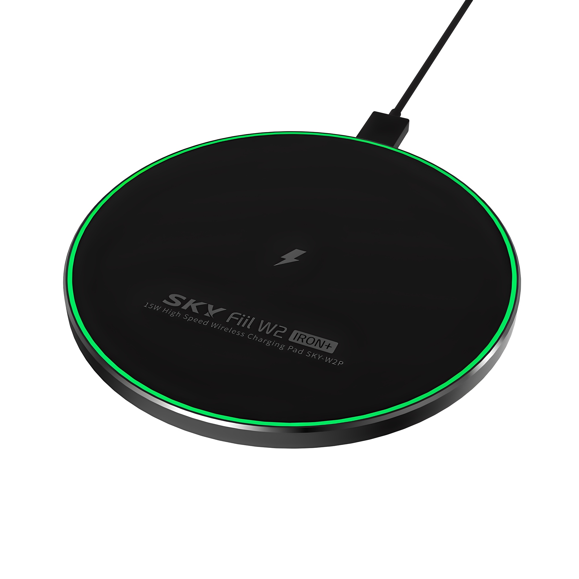 SKY 필 W2P 아이언+ 15W 고속 무선충전기 패드 SKY-W2P, 나이트블랙, 1개