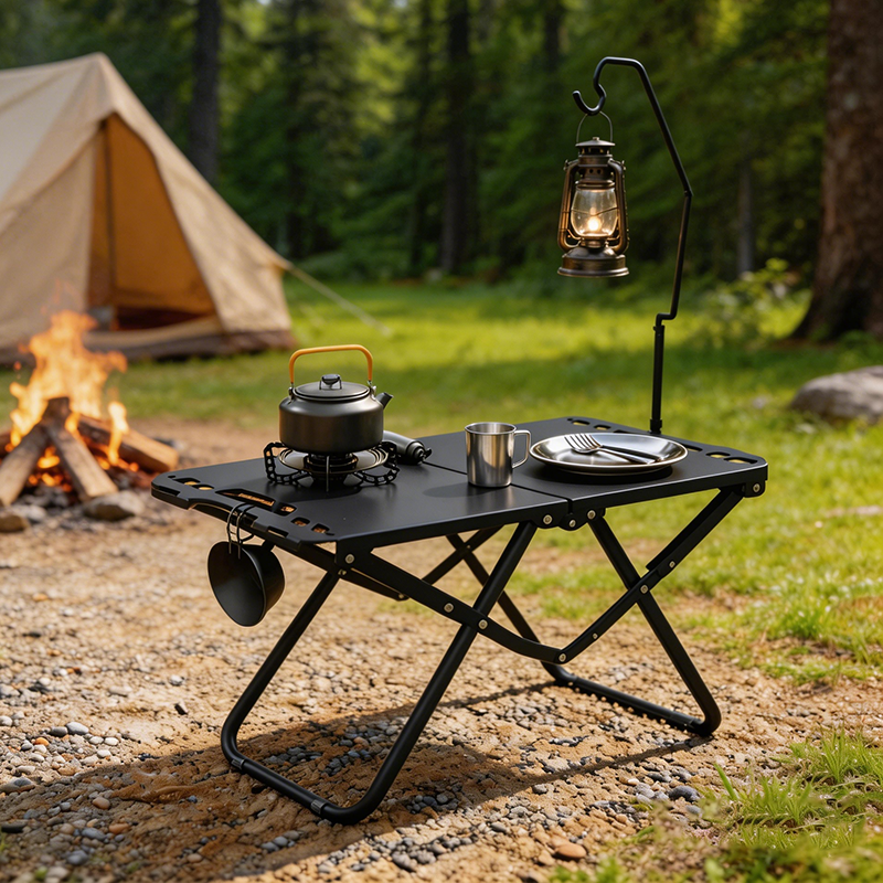 콜콜러브 캠핑 미니 테이블 + 조명 스탠드 접이식