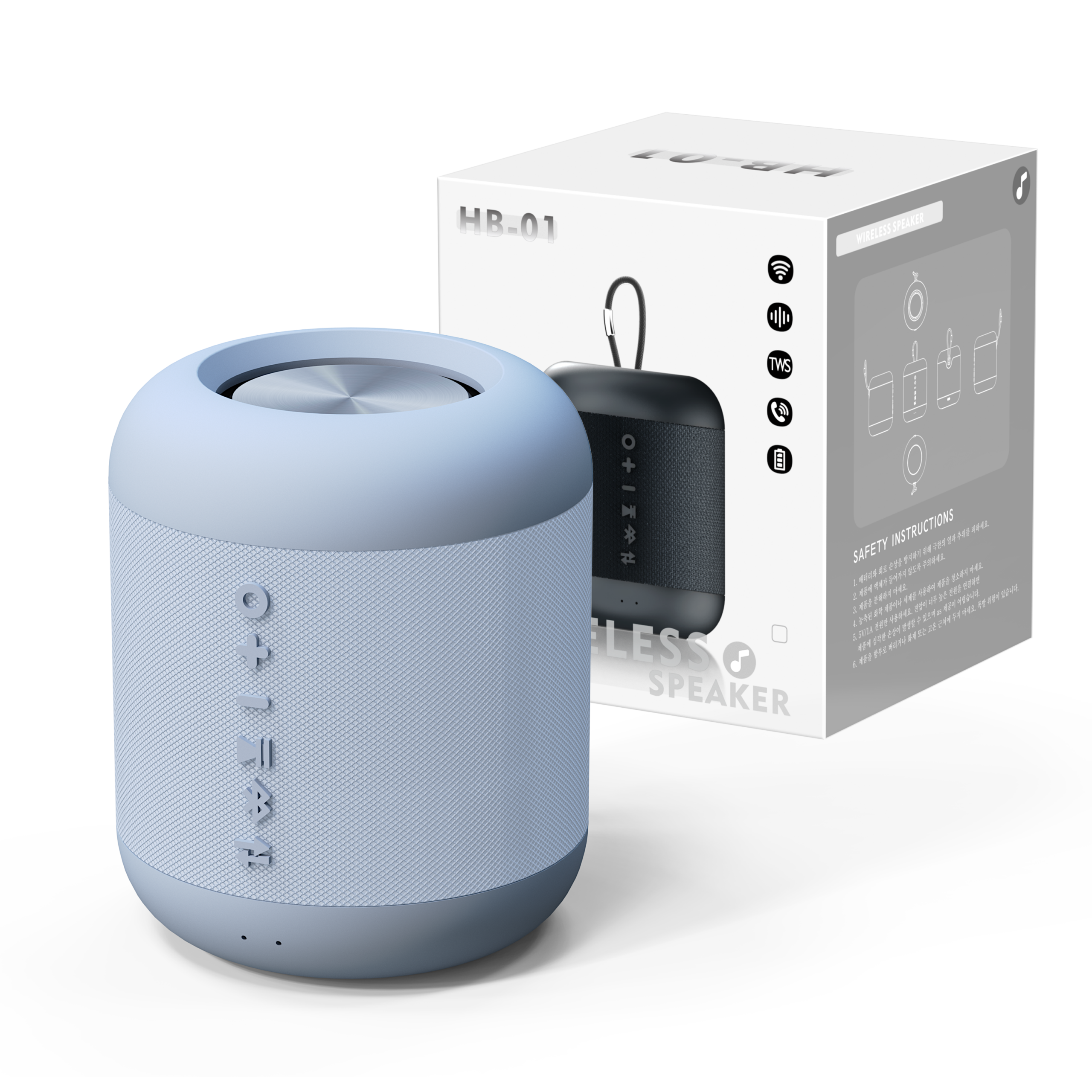 비파노 휴대용 생활방수 TWS 블루투스 스피커 그레이