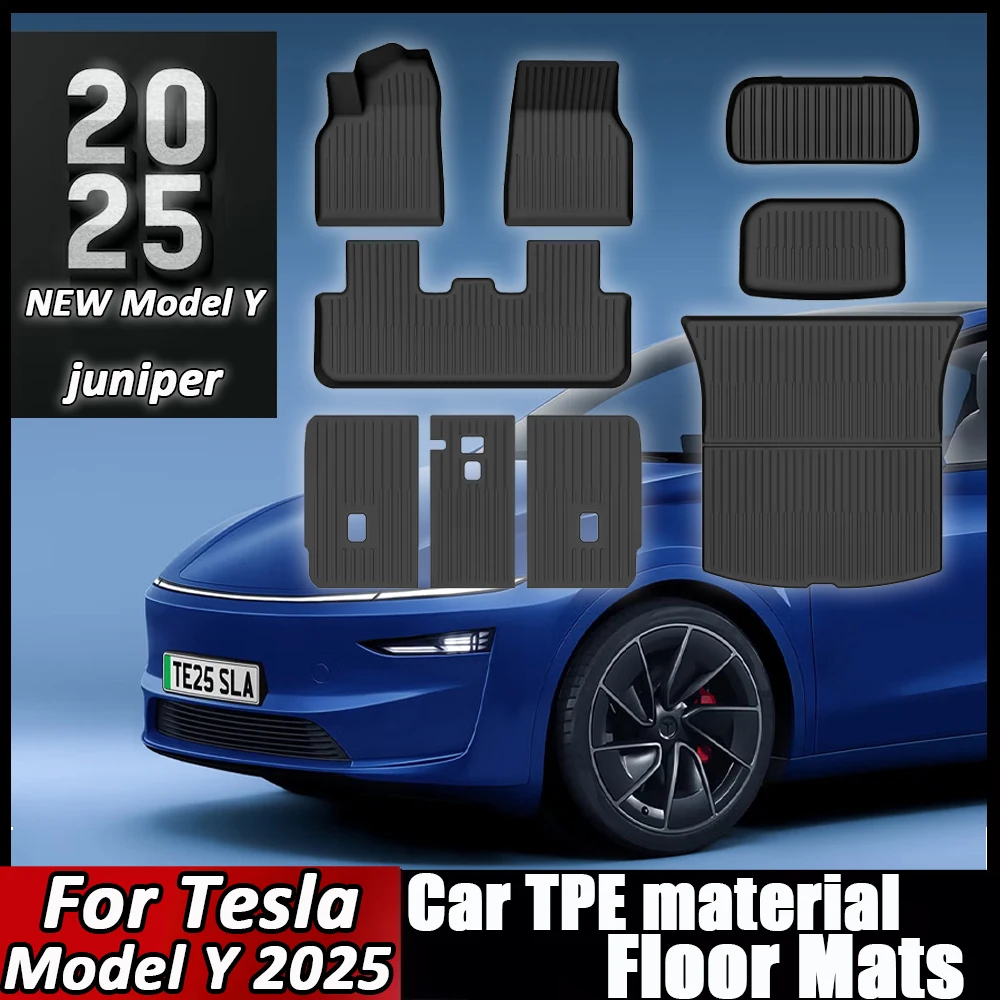 새로운 Tesla Model Y 2025 Juniper TPE 바닥 매트 카고 라이너