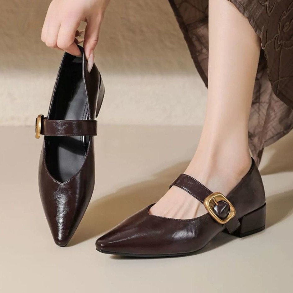 슈엔룩 스레토 여성 키높이 단화 구두 메탈 메리제인슈즈