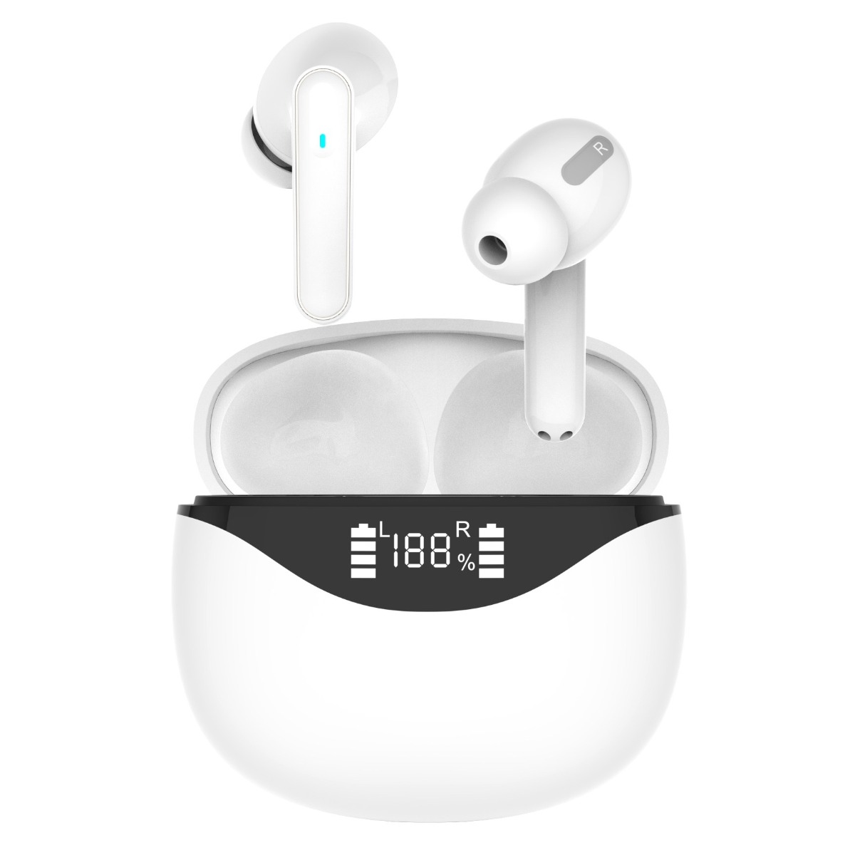 리앙잉 커널형 무선 블루투스 이어폰 노이즈캔슬링 화이트 YB071, 횐색