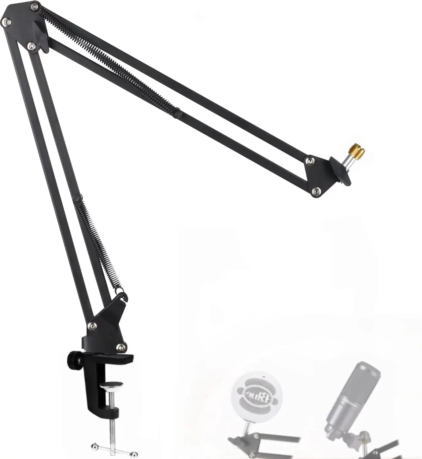 Snowball 마이크 붐 암 - 헤비 듀티 마이크 붐 암 데스크 마운트 조정 가능한 서스펜션 마이크 스탠드 Audio-Technica AT2020과 호환 가능