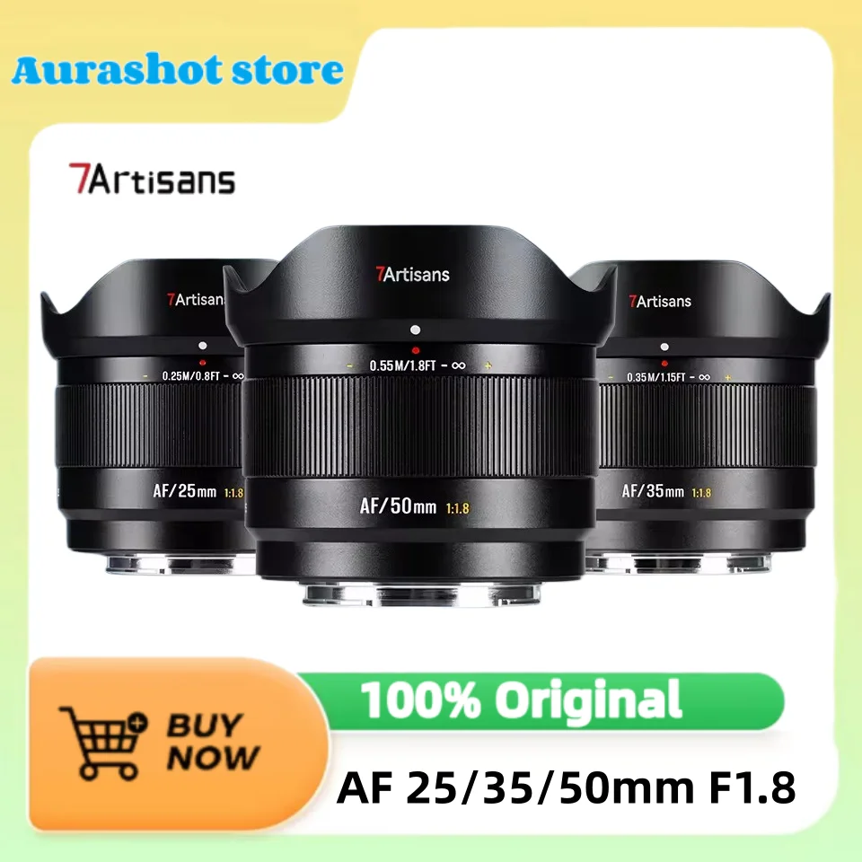 7artisans AF 25mm 35mm 50mm F1.8 LITE 시리즈 APS-C 자동 초점 대구경 프라임 렌즈 (소니 E A7C II A6700 후지 XF XT-5 XT-50 용)