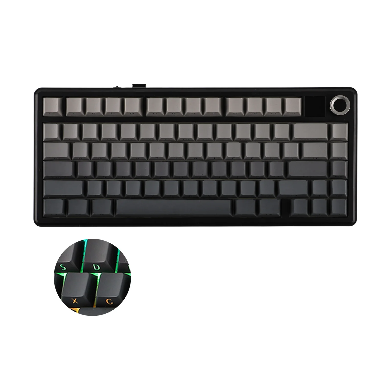 EPOMAKER X AULA F75 MAX 컴팩트 75% ANSI 레이아웃 유선/블루투스/2.4GHz 무선 기계식 키보드(TFT 화면 및 손잡이 포함)