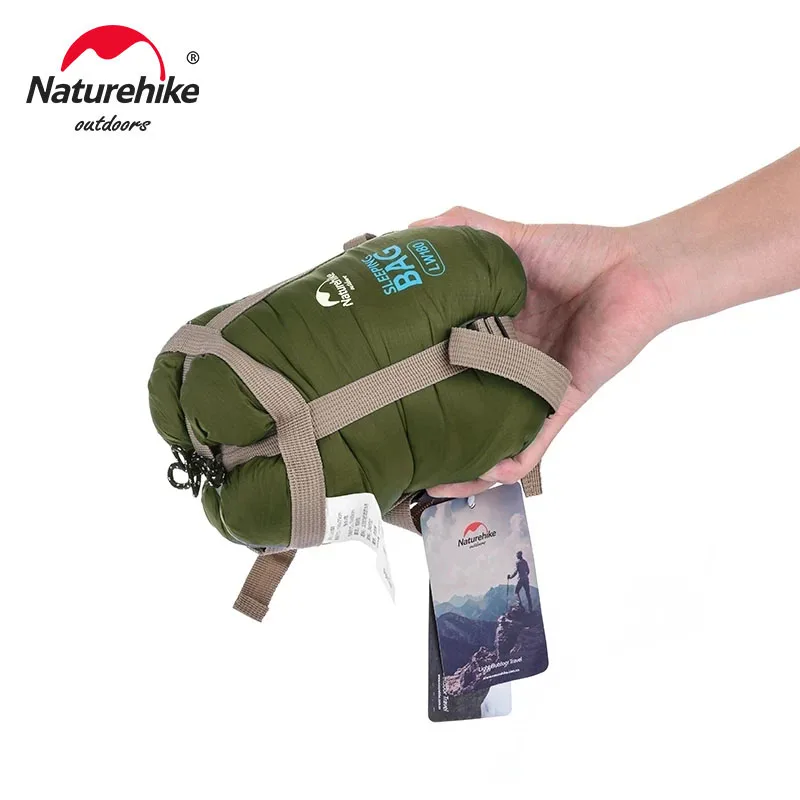 Naturehike 초경량 코튼 침낭, 방수 하이킹 침낭, 여름 야외 캠핑 침낭, LW180