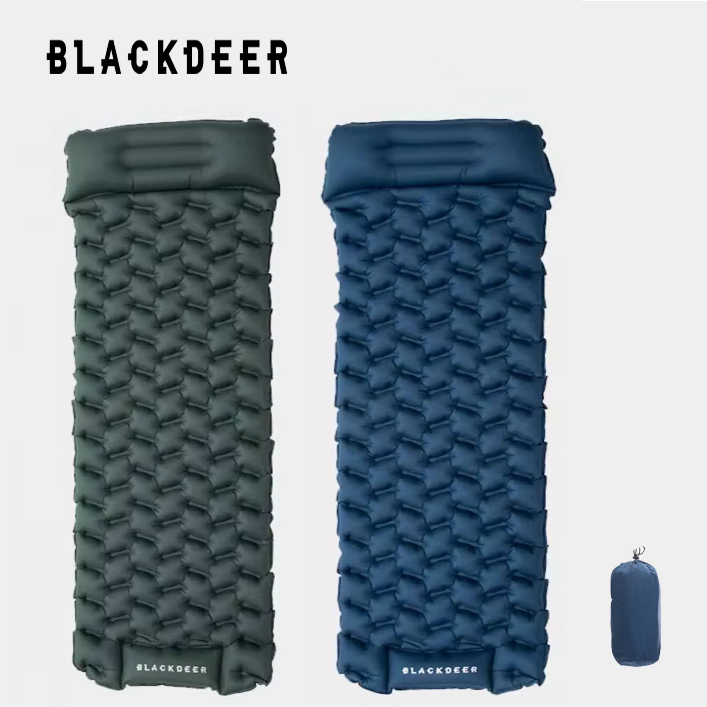 Blackdeer 캠핑 수면 패드, 팽창식 매트리스, 내장 펌프 깔개, 베개 포함, 배낭 여행 에어 매트리스, 초경량 하이킹 매트