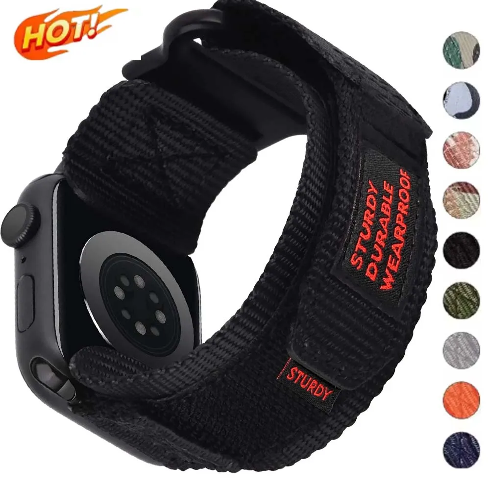 Apple Watch Band Ultra 2 용 새 스포츠 나일론 스트랩 Iwatch 시리즈 10 9 8 7 6 SE 5 4 용 49mm 46mm 42mm 45/44/41mm 40mm 팔찌