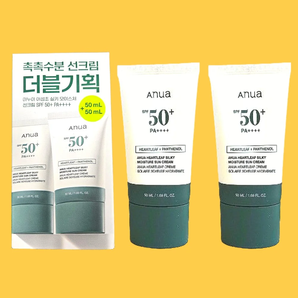아누아 어성초 실키 모이스처 썬크림 선로션 진정 미백